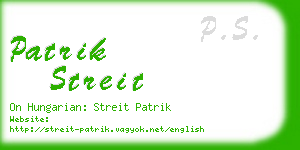 patrik streit business card